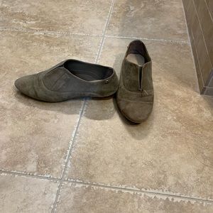 Calvin Klein green suede loafers